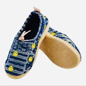 Urban Outfitters Smiley Face Emoji Hard-sole Slippers Canvas Shoes Unisex NEW